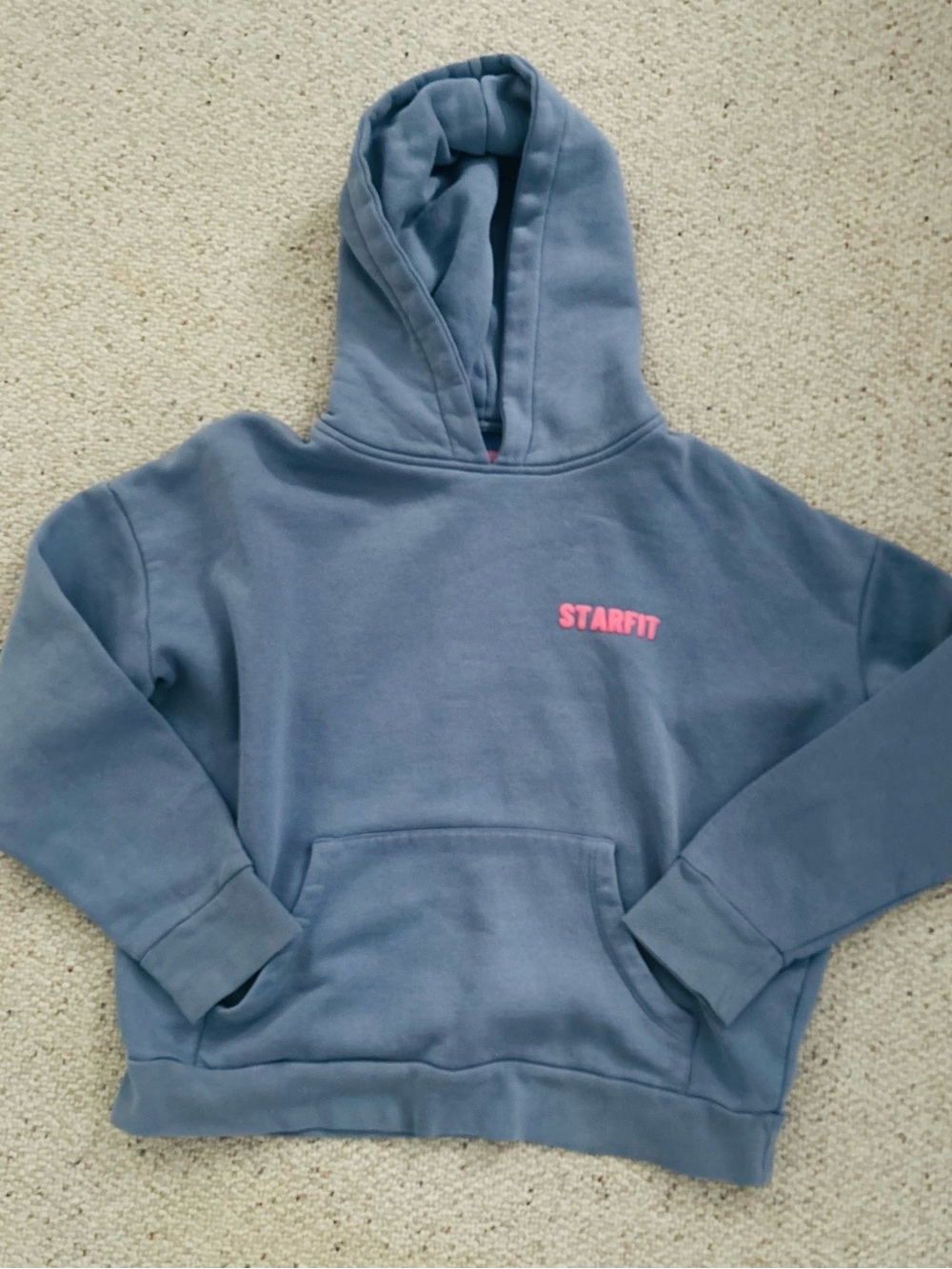 Starfit Women's Blue Hoodie with Pink Logo